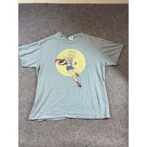 Vintage Y2K  DC Comics Superman Supergirl Graphic Shirt Mens L Retro Streetwear